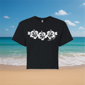 Distressed Hibiscus Crop Top