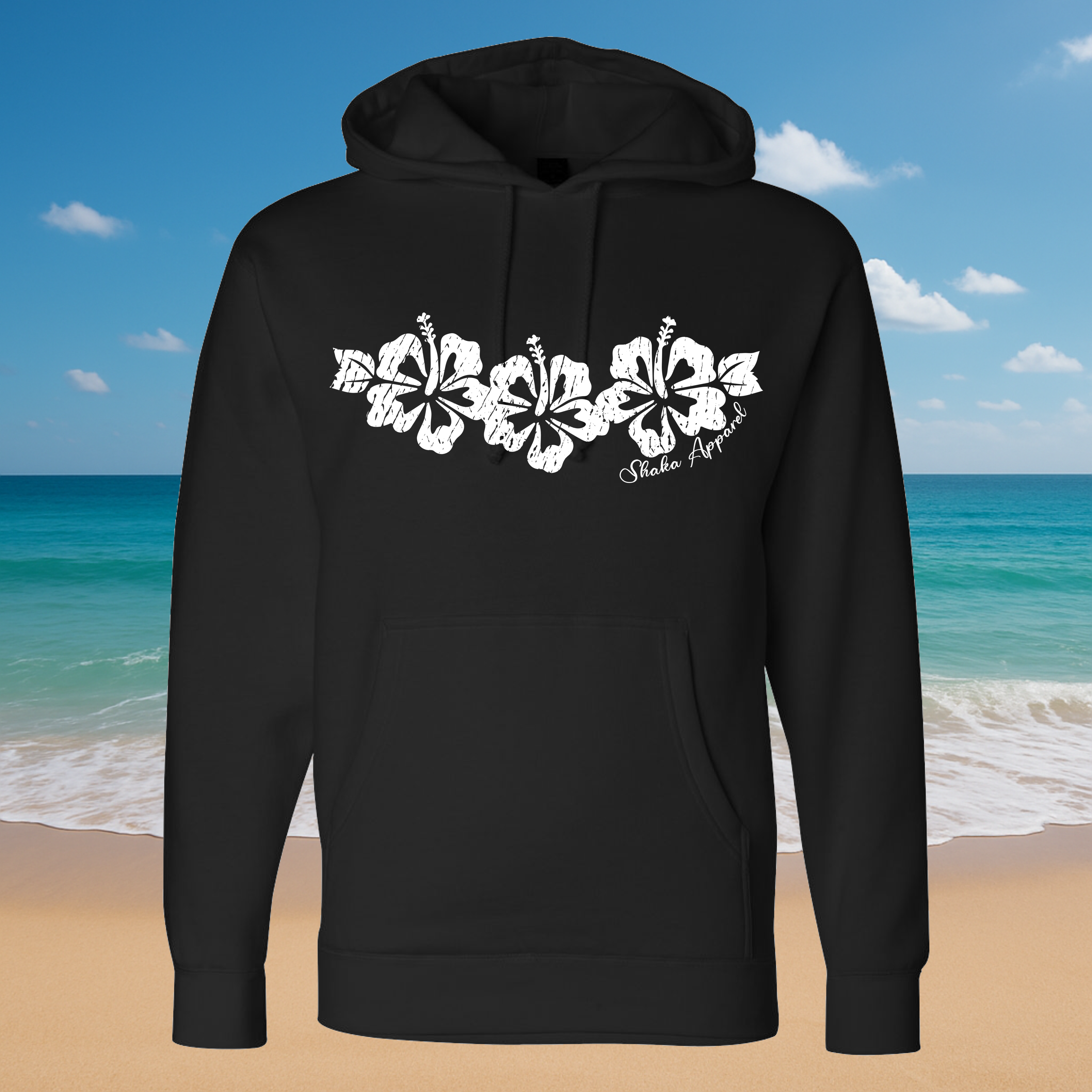 Distressed Hibiscus Hoodie