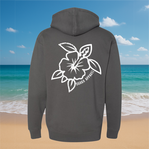 Distressed Honu Hibiscus Hoodie