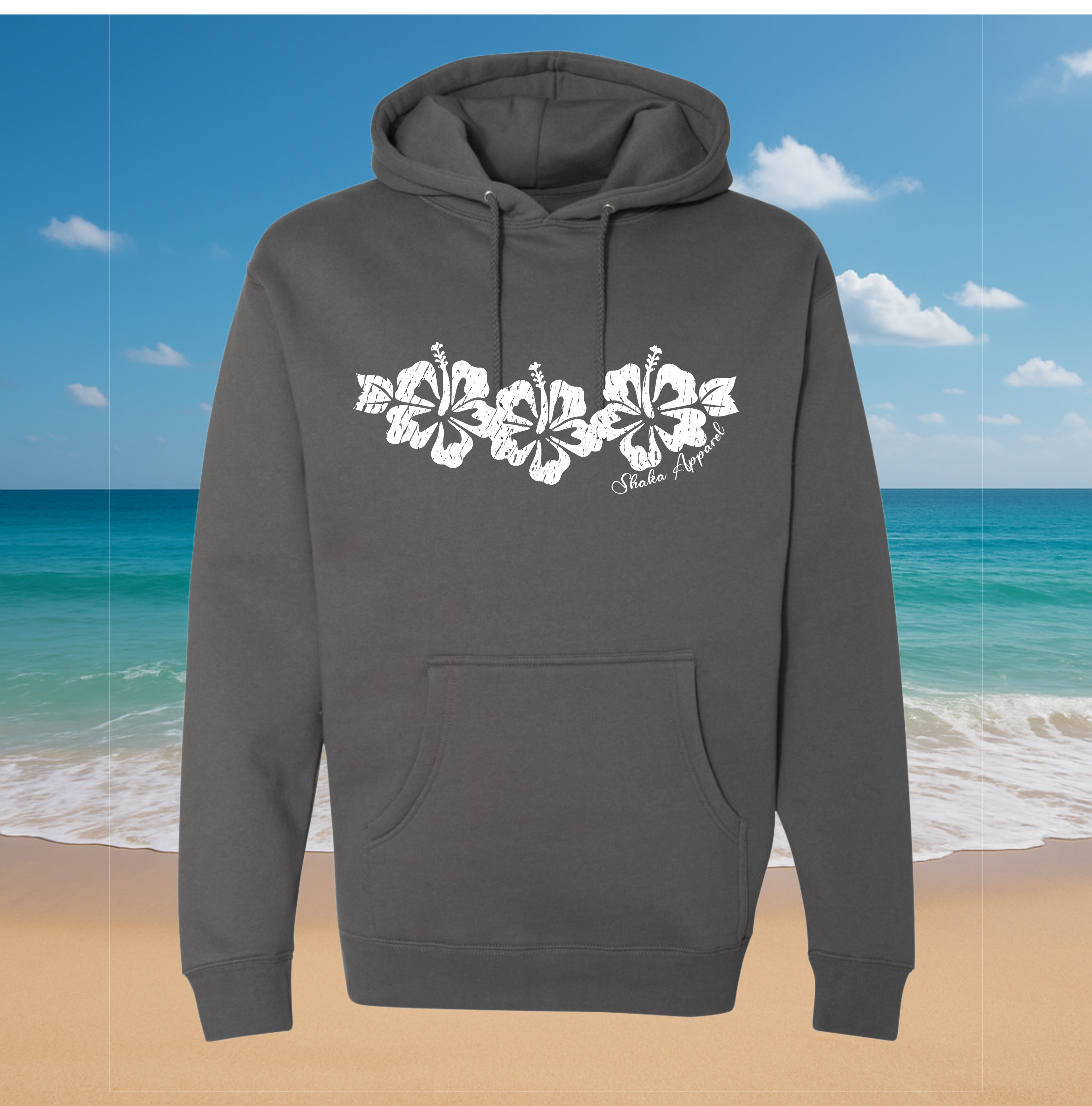 Distressed Hibiscus Hoodie